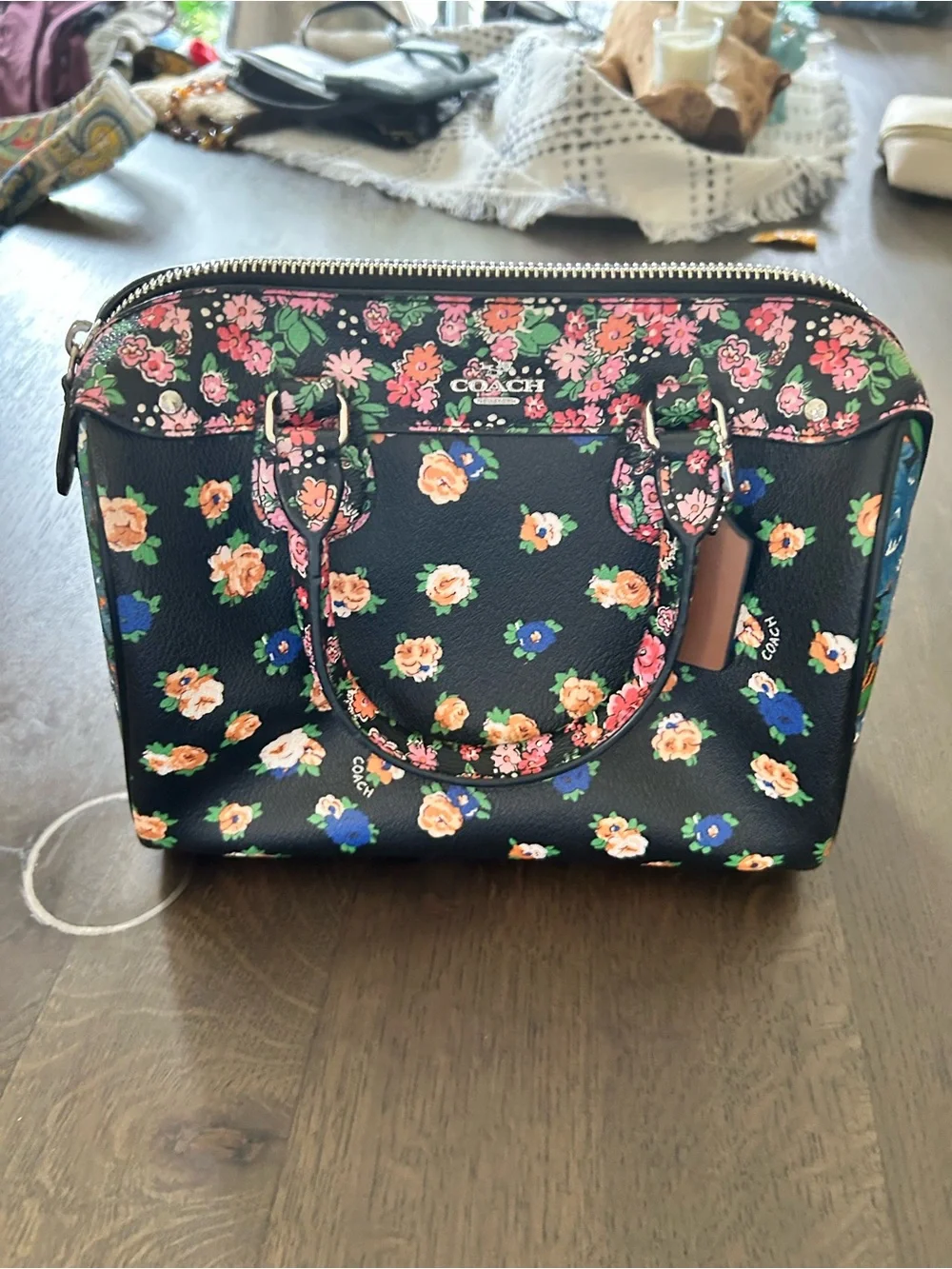 Coach mini Bennett satchel in floral print mix coated canvas